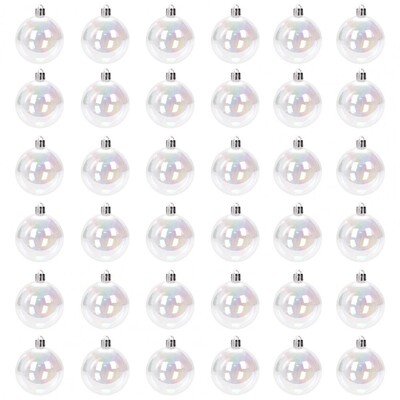 12/24/36Pcs 4cm Χριστουγεννιάτικη Ιριδίζουσα Μπάλα Διαφανής Αθραυστική DIY Χριστουγεννιάτικη Διακόσμηση Χριστουγεννιάτικου Δέντρου Δώρο Φεστιβάλ πάρτι με μπάλα