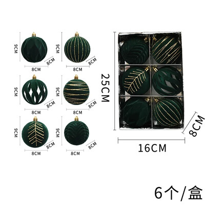 4/6 τμχ 8 εκ. Χριστουγεννιάτικα στολίδια για χριστουγεννιάτικη μπάλα Κρασί Κόκκινο Πράσινο Flocking Χριστουγεννιάτικο Δέντρο Διακόσμηση πάρτι Πρωτοχρονιάτικο μενταγιόν Χριστουγεννιάτικες σφαίρες