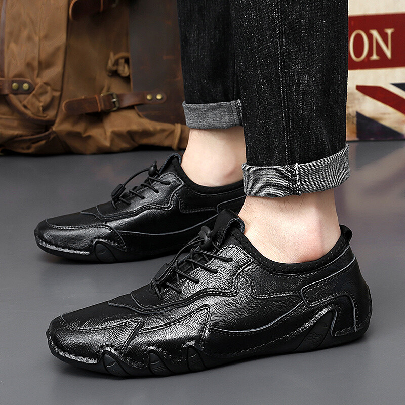 Vyriški odiniai batai Laisvalaikio patogūs prisegami batai Minkšti penny batai vyrams Lengvi vairavimo batai