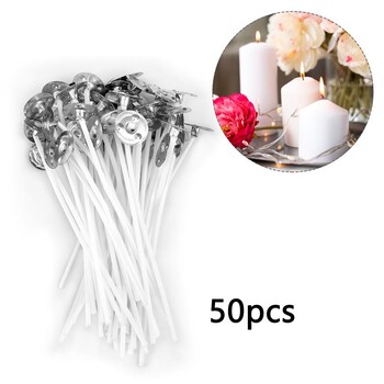 2,6-20cm 50 ΤΕΜ/100 ΤΕΜ. Candle Wicks Smokeless Wax Pure Cotton Core for DIY Candle Making Pre-Wered Wicks Party Supplies