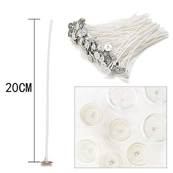 100 τεμ./σετ Candle Wicks Smokeless Wax Pure Cotton Core 9/15/20cm Κερί DIY Κατασκευή προκερωμένων φυτιλιών για προμήθειες πάρτι