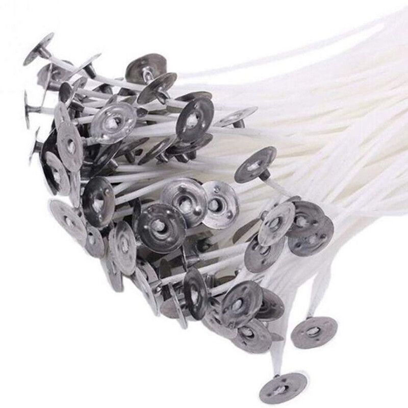 100 vnt./rinkinys Žvakių dagčiai be dūmų vaško grynos medvilnės šerdis 9/15/20 cm „pasidaryk pats“ žvakių gamyba, iš anksto vaškuoti dagčiai vakarėlio reikmenims