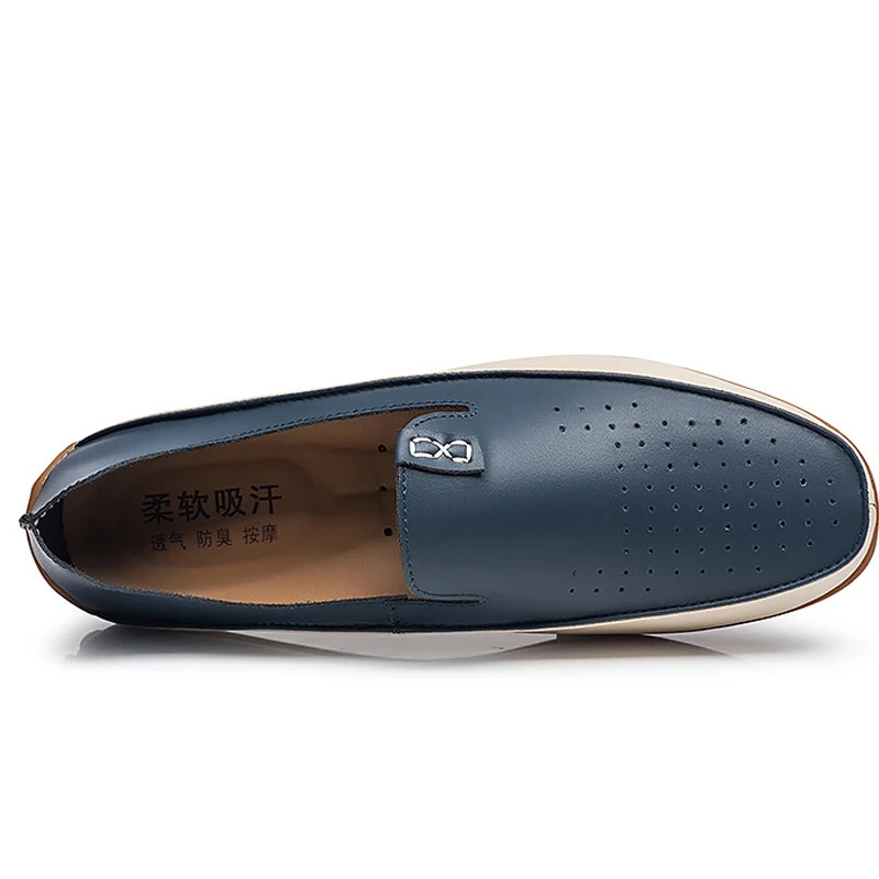 Pánske lodičky, kožené pánske mokasíny, ľahké tenisky, talianske priedušné nazúvacie topánky na šoférovanie, veľkosť 47