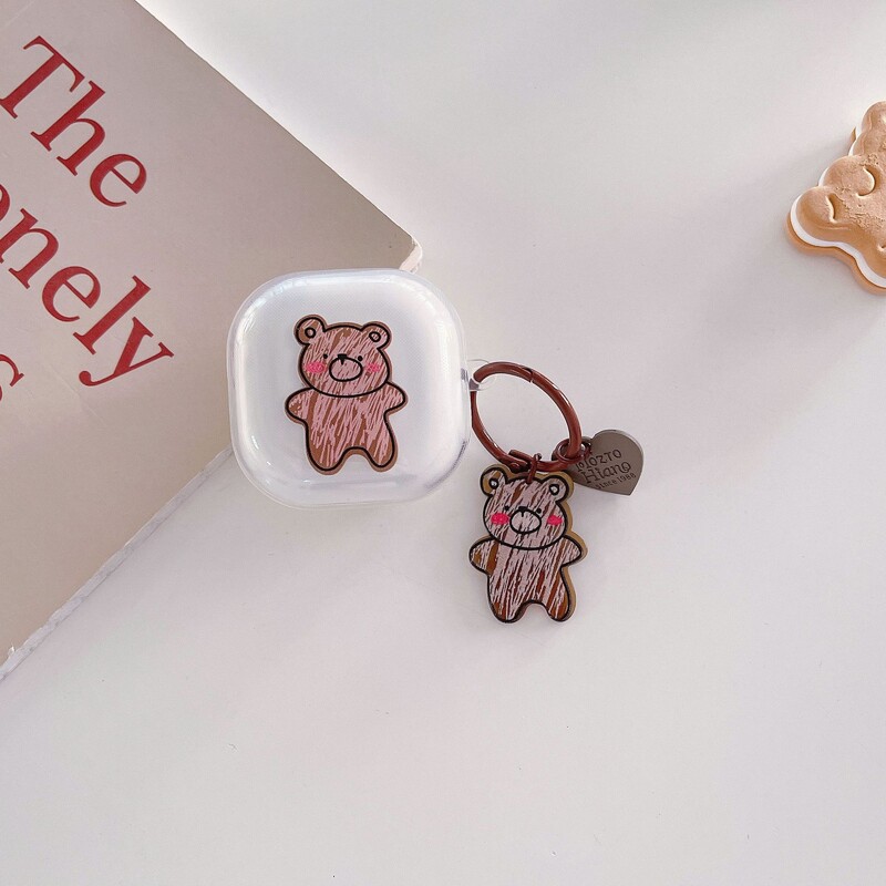 Piemērots Samsung budspro aizsargmaciņam Galaxybudsli aizsargmaciņš caurspīdīgs Bluetooth korpuss 2 multfilmu lācis