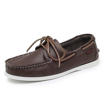 Δημοφιλή δερμάτινα casual boat παπούτσια Ανδρικά Flat Loafers Αντιολισθητικά Μεγάλο μέγεθος 46 47 48 Spring Autumn Luxury Brand Designer