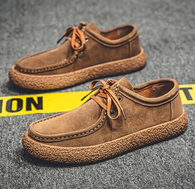 Ανδρικά παπούτσια casual φθινοπώρου Δερμάτινα σουέτ παπούτσια εργασίας Ανδρικά κορδόνια flat αθλητικά παπούτσια Ανοιχτή μαλακή σόλα που αναπνέει παπούτσια οδήγησης