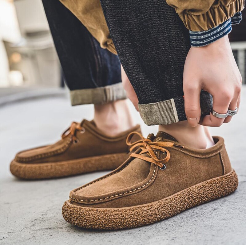 Ανδρικά παπούτσια casual φθινοπώρου Δερμάτινα σουέτ παπούτσια εργασίας Ανδρικά κορδόνια flat αθλητικά παπούτσια Ανοιχτή μαλακή σόλα που αναπνέει παπούτσια οδήγησης