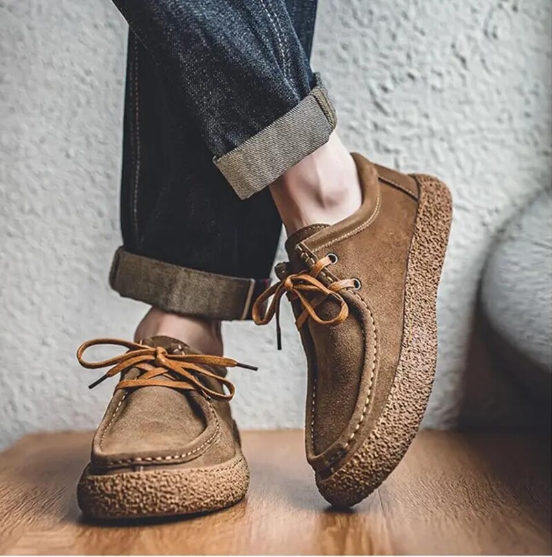Ανδρικά παπούτσια casual φθινοπώρου Δερμάτινα σουέτ παπούτσια εργασίας Ανδρικά κορδόνια flat αθλητικά παπούτσια Ανοιχτή μαλακή σόλα που αναπνέει παπούτσια οδήγησης