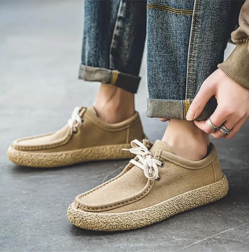 Ανδρικά παπούτσια casual φθινοπώρου Δερμάτινα σουέτ παπούτσια εργασίας Ανδρικά κορδόνια flat αθλητικά παπούτσια Ανοιχτή μαλακή σόλα που αναπνέει παπούτσια οδήγησης