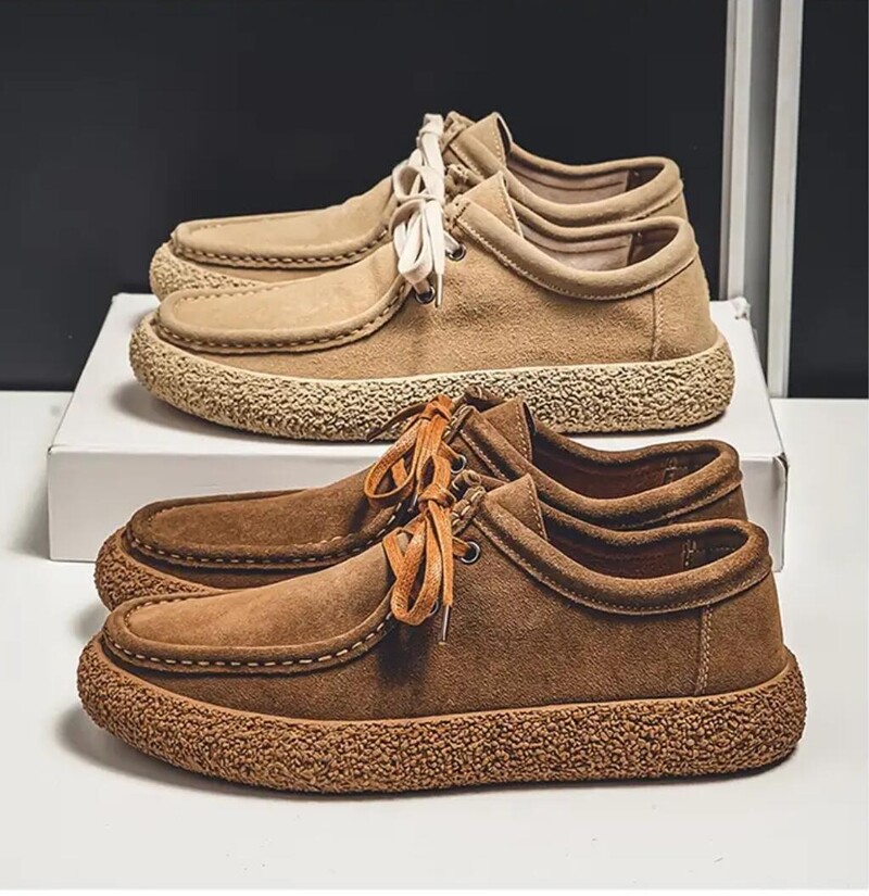 Ανδρικά παπούτσια casual φθινοπώρου Δερμάτινα σουέτ παπούτσια εργασίας Ανδρικά κορδόνια flat αθλητικά παπούτσια Ανοιχτή μαλακή σόλα που αναπνέει παπούτσια οδήγησης