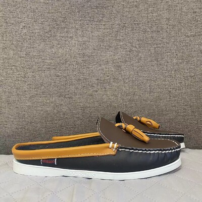 Vīriešu autentiski Sebago Docksides apavi — augstākās kvalitātes dabīgās ādas Moc Toe, mežģīņu apavi XA401