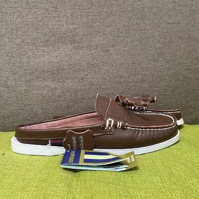 Vīriešu autentiski Sebago Docksides apavi — augstākās kvalitātes dabīgās ādas Moc Toe, mežģīņu apavi XA401