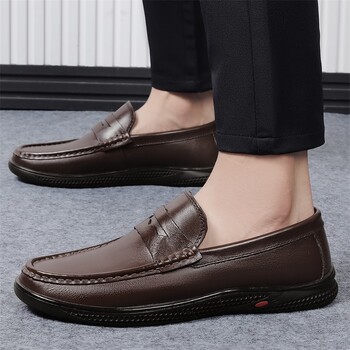 Ανδρικά Loafers από γνήσιο δέρμα Πολυτελής μάρκα ιταλικά casual ανδρικά παπούτσια Slip On Moccasins Άνετα παπούτσια οδήγησης Παπούτσια βάρκας