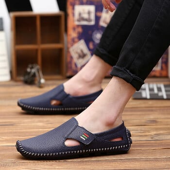 Ανδρικά παπούτσια Casual Γνήσιο δέρμα Ανδρικά Loafers Μοκασίνια Χειροποίητα Slip On Boat Shoes Classical Homme Oversized H338 Zapatos