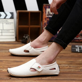 Ανδρικά παπούτσια Casual Γνήσιο δέρμα Ανδρικά Loafers Μοκασίνια Χειροποίητα Slip On Boat Shoes Classical Homme Oversized H338 Zapatos