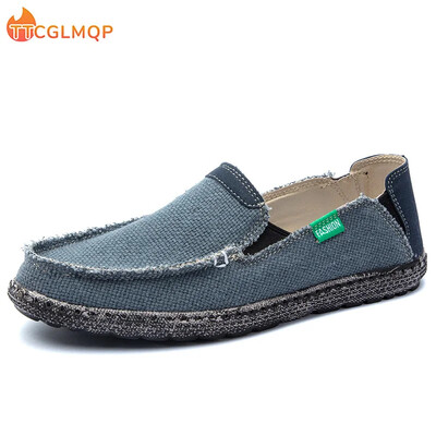 Noi pantofi de pânză pentru bărbați de vară, pantofi de pânză din denim respirabil, pantofi ocazionali, pantofi pentru bărbați, pantofi confortabili, ultraușori, leneși, mărime mare 48