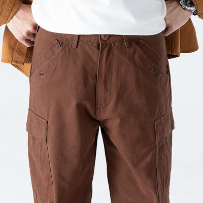 Pánske ležérne nohavice Fizma Armygreen, bavlnené, rovné, s kapucňou, na jogging, cez rameno