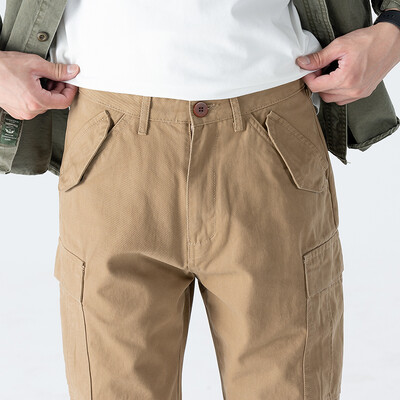 Pánske ležérne nohavice Fizma Armygreen, bavlnené, rovné, s kapucňou, na jogging, cez rameno