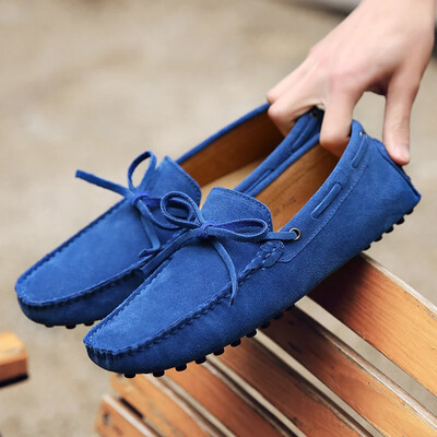 Loafers ανδρικά χειροποίητα δερμάτινα παπούτσια Casual Driving Flats slip-on Moccasins Boat Shoes Plus Size Lace-up παπούτσια