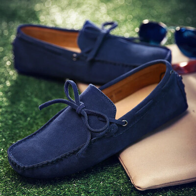 Loafers ανδρικά χειροποίητα δερμάτινα παπούτσια Casual Driving Flats slip-on Moccasins Boat Shoes Plus Size Lace-up παπούτσια