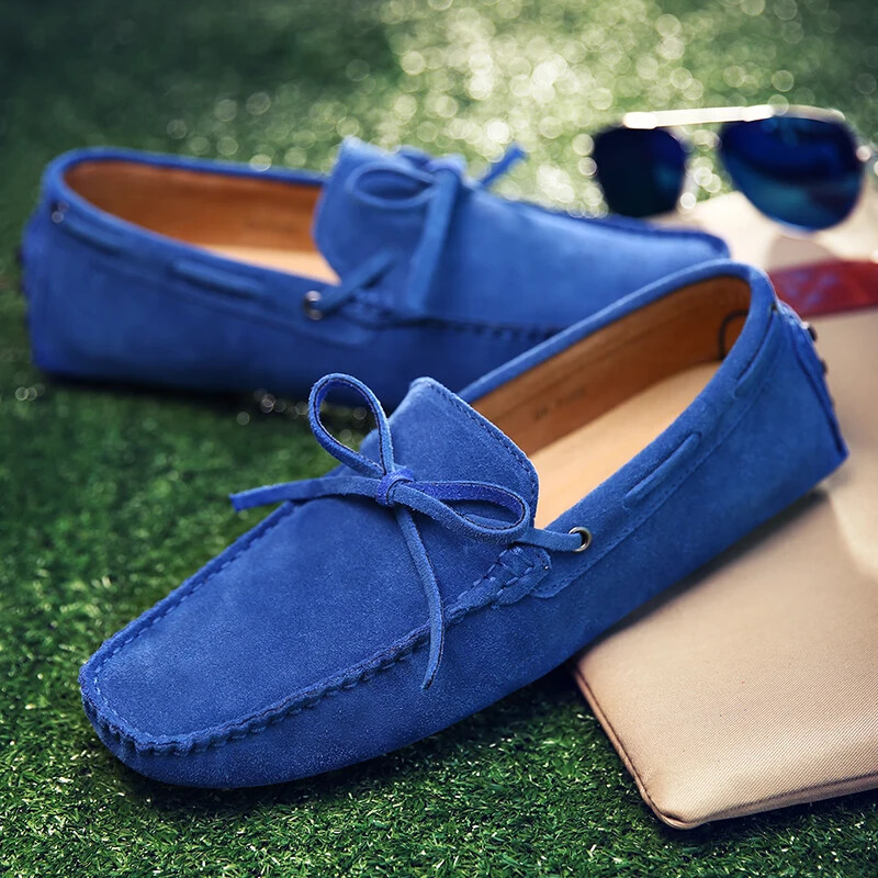 Loafers ανδρικά χειροποίητα δερμάτινα παπούτσια Casual Driving Flats slip-on Moccasins Boat Shoes Plus Size Lace-up παπούτσια