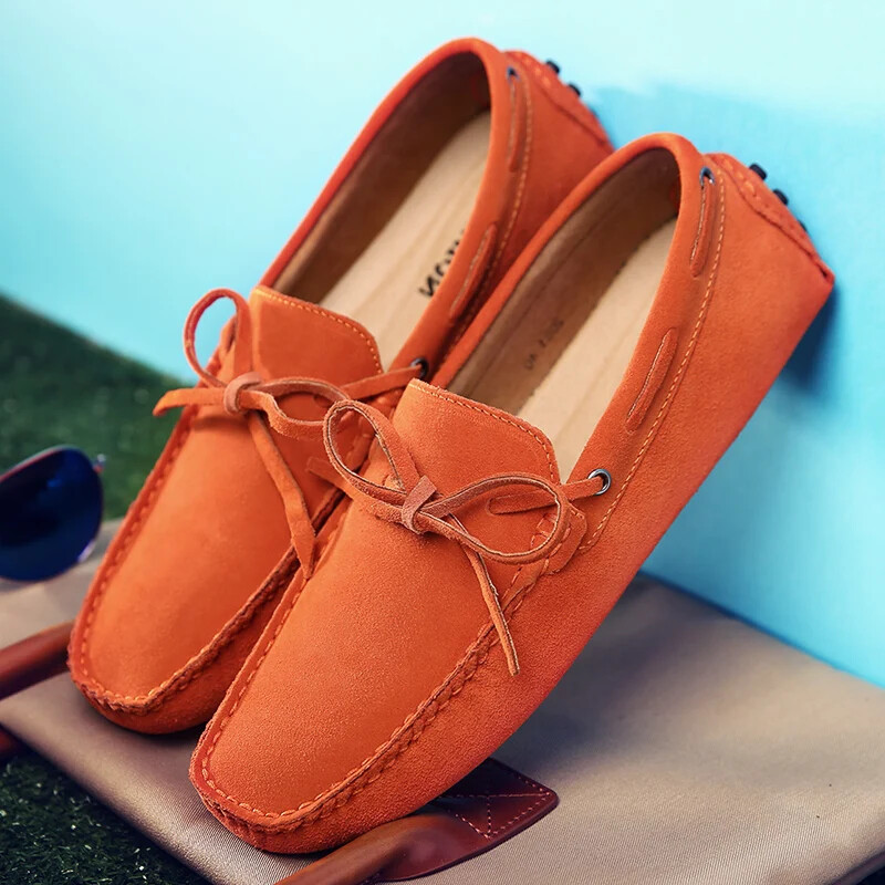 Loafers ανδρικά χειροποίητα δερμάτινα παπούτσια Casual Driving Flats slip-on Moccasins Boat Shoes Plus Size Lace-up παπούτσια