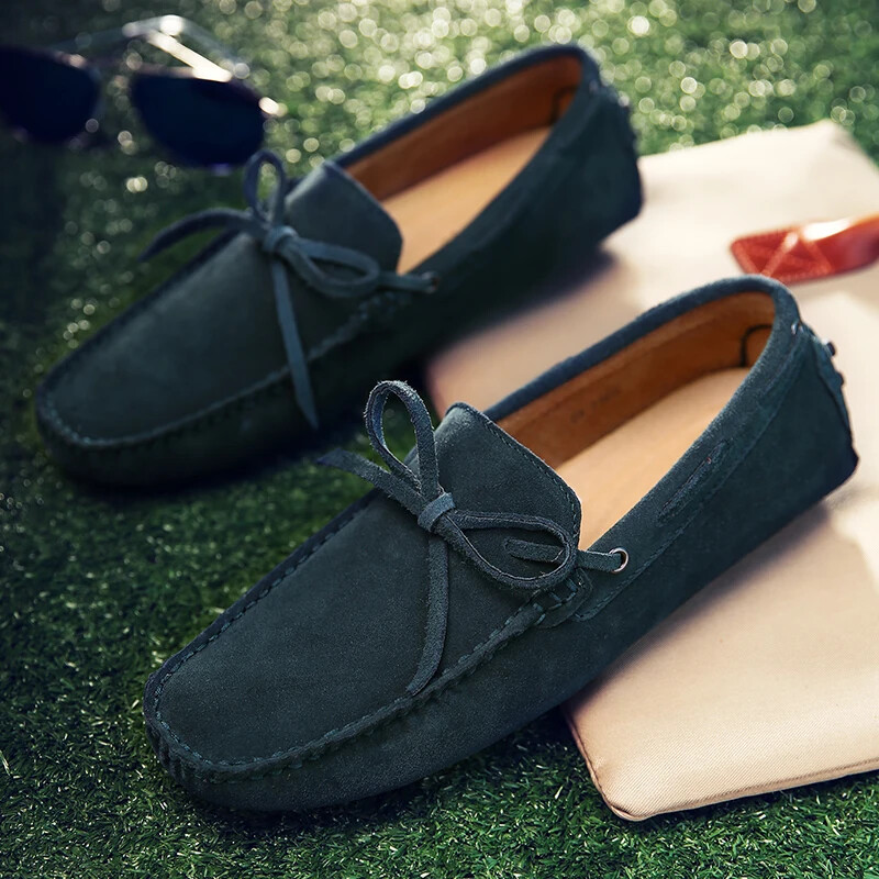 Loafers ανδρικά χειροποίητα δερμάτινα παπούτσια Casual Driving Flats slip-on Moccasins Boat Shoes Plus Size Lace-up παπούτσια