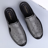 Νέα Half Slipper Ανδρικά Loafers Γνήσιο Δερμάτινο Παπούτσια Ανδρικά Παντόφλες Νέα Μόδα Lazy Boat Ανδρικά παπούτσια που αναπνέουν σε παπούτσια Muller