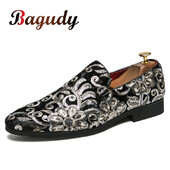 Vīriešu Kleitas Apavi Plakanie kurpes Vīriešu Biznesa Svinīgi Apavi Mode Naktsklubs Ballīte Apavu dizainers Vīriešu Izšuvumi Ikdienas laivu apavi