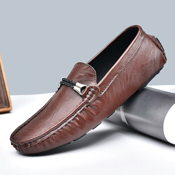 Γνήσιο Δερμάτινο Ανδρικά Loafers Super Soft Casual Παπούτσια Ανδρικά Μοκασίνια Ελαφριά υποδήματα βάρκας Plus μέγεθος 37-47