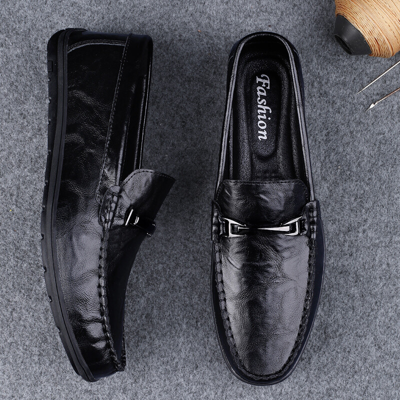 Nové ležérne kožené pánske ležérne topánky, ručne vyrobené, formálne pánske mokasíny, priedušné nazúvacie pánske lodičky, obuv pre vodičov