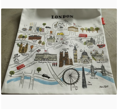 Az Egyesült Királyságból exportált modern teljes nyomtatott londoni vászon táska