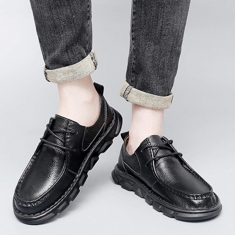 Pantofi pentru bărbați din piele naturală Pantofi anti-alunecare în aer liber, pantofi casual respirabili de dimensiuni mari, pantofi pentru bărbați, pantofi pentru bărbați, mocasini