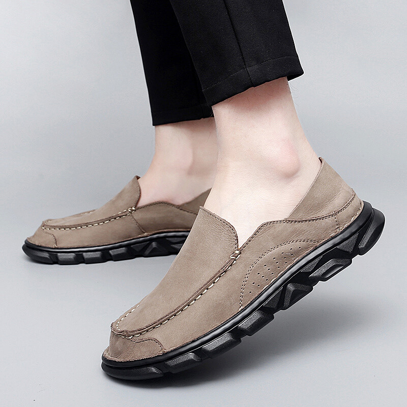 Pantofi pentru bărbați din piele naturală Pantofi anti-alunecare în aer liber, pantofi casual respirabili de dimensiuni mari, pantofi pentru bărbați, pantofi pentru bărbați, mocasini