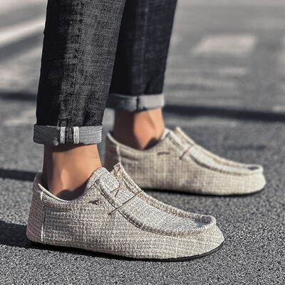 YRZL Canvas Boat Shoes Moccasins Casual Loafers Ανδρικό επίπεδο παπούτσι υψηλής ποιότητας Ελαφρύ, αναπνεύσιμο, άνετο ανδρικό παπούτσι οδήγησης