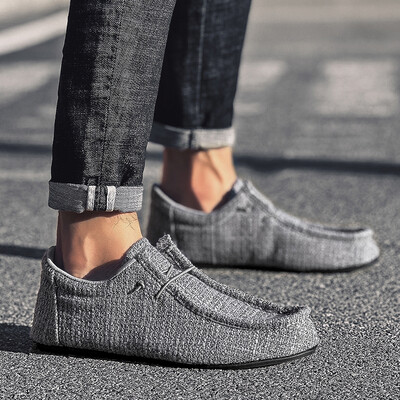 YRZL Canvas Boat Shoes Moccasins Casual Loafers Ανδρικό επίπεδο παπούτσι υψηλής ποιότητας Ελαφρύ, αναπνεύσιμο, άνετο ανδρικό παπούτσι οδήγησης