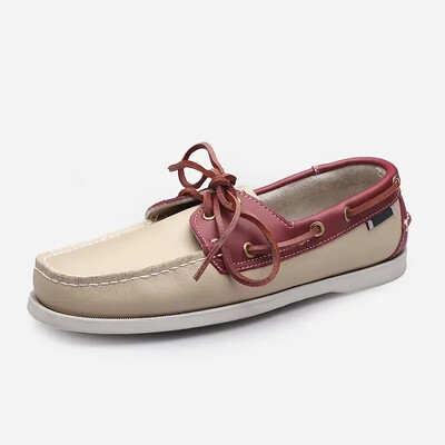 Mocassini pentru bărbați Dockssides, pantofi clasici de bărci din piele naturală, pantofi de șofer cu design de marcă, pantofi casual, mocasini