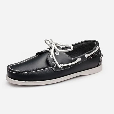 Mocassini pentru bărbați Dockssides, pantofi clasici de bărci din piele naturală, pantofi de șofer cu design de marcă, pantofi casual, mocasini