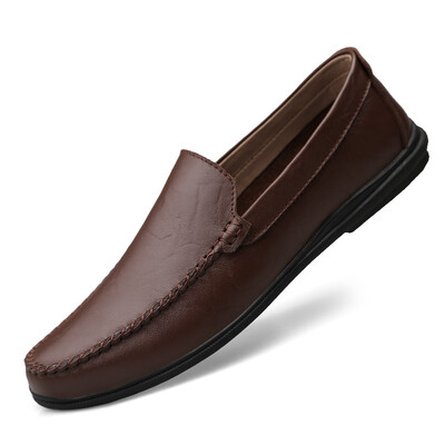 YEINSHAARS Ιταλικά ανδρικά παπούτσια Casual Luxury μάρκας Summer Loafers Split δερμάτινα μοκασίνια Comfy Breathable Slip On Boat Shoes