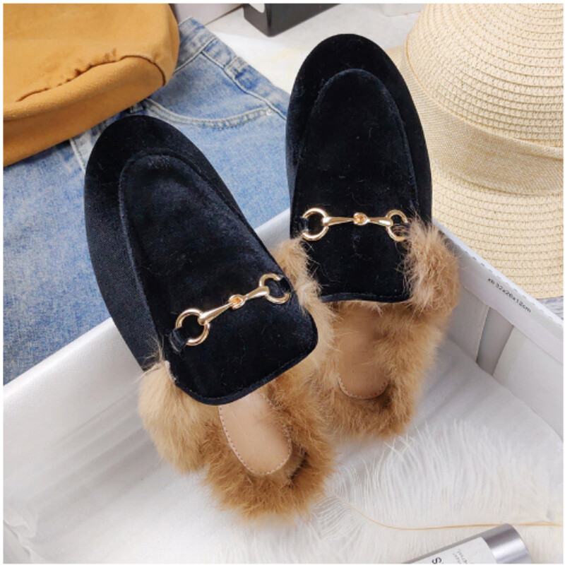 Χειμερινά μισά παπούτσια για άντρες Μαύρα μοκασίνια Παντόφλες λουστρίνι casual παπούτσια οδήγησης Loafer Ελαφρύ φλατ σανδάλια για γυναίκες