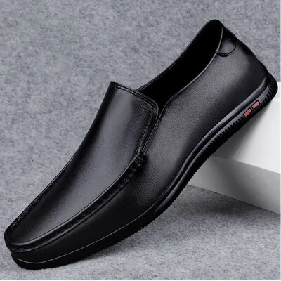 Ανδρικά παπούτσια Γνήσιο δερμάτινο slip on ανδρικά παπούτσια Γαμήλια φορέματα μοκασίνια Ανδρικά παπούτσια γραφείου Loafers All-match Man Casual Flats