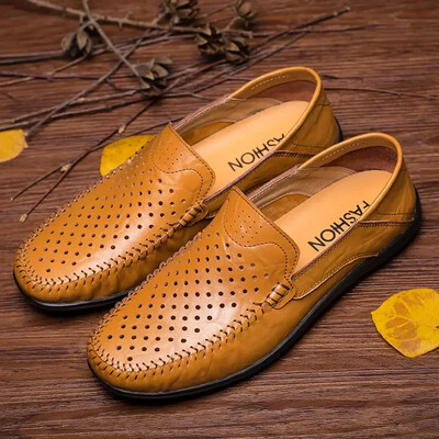 Γνήσιο δέρμα ανδρικά παπούτσια Casual ιταλικά ανδρικά loafers Μοκασίνια πολυτελείας μάρκας Επίσημη φόρμα σε ανδρικά παπούτσια για σκάφος Zapatos De Hombre