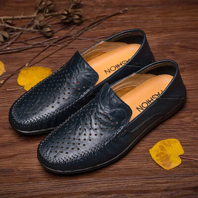 Γνήσιο δέρμα ανδρικά παπούτσια Casual ιταλικά ανδρικά loafers Μοκασίνια πολυτελείας μάρκας Επίσημη φόρμα σε ανδρικά παπούτσια για σκάφος Zapatos De Hombre