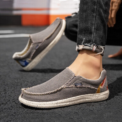 pantofi pentru bărbați, pantofi elastici într-o singură etapă, șosete de pânză casual, pantofi ușori cu barcă din junglă, pantofi de mers mare