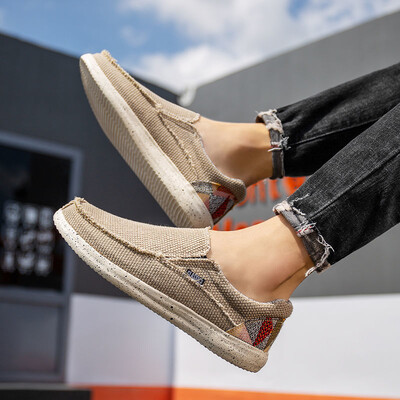 pantofi pentru bărbați, pantofi elastici într-o singură etapă, șosete de pânză casual, pantofi ușori cu barcă din junglă, pantofi de mers mare