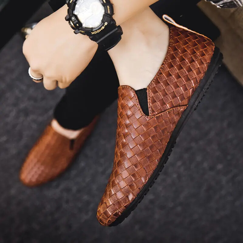 Odiniai vyriški batai, slydimo batai, karvės odos išpardavimas suaugusiems Prabangios 2024 m. tendencijos Patogūs vyriški laisvalaikio batai, dažnai reklamuojami