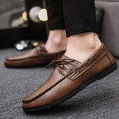 Pantofi din piele pentru bărbați Pantofi casual pentru bărbați Mocasini cu vârful rotund Reducere de vară Încălțăminte Ofertă de transport gratuit Moda de înaltă calitate Pu