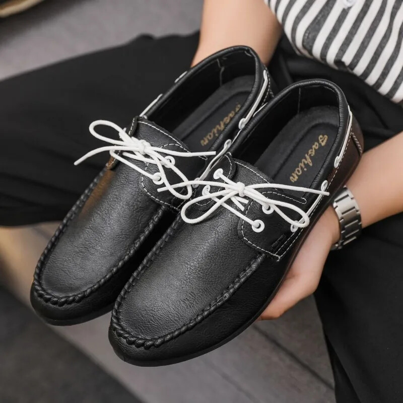 Pantofi din piele pentru bărbați Pantofi casual pentru bărbați Mocasini cu vârful rotund Reducere de vară Încălțăminte Ofertă de transport gratuit Moda de înaltă calitate Pu