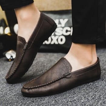 Ανδρικά παπούτσια με στρογγυλά δάχτυλα, casual loafers, δερμάτινα παπούτσια για άντρες Social υψηλής ποιότητας μόδα Δωρεάν αποστολή στην προσφορά Δίκαιη