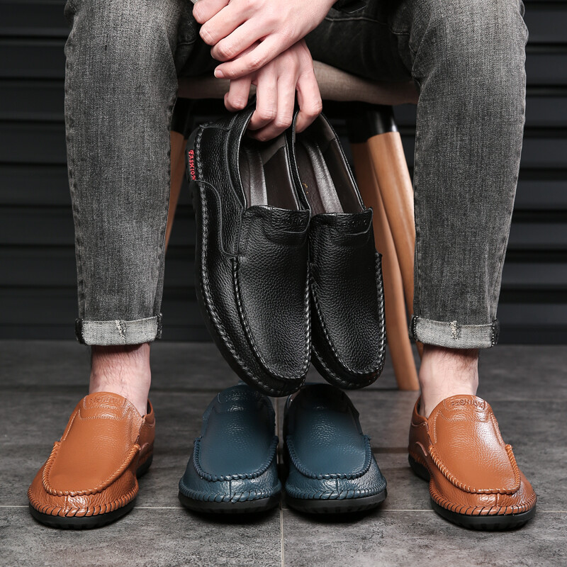 2024 Νέα Ανδρικά Παπούτσια Γνήσιου Δερμάτινου Μέγεθος 38-44 Κεφαλής Δερμάτινα Μαλακά Αντιολισθητικά Παπούτσια Οδήγησης Ανδρικά Ανοιξιάτικα Δερμάτινα Παπούτσια